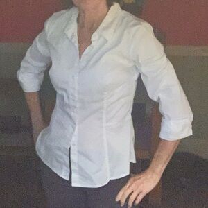 Women's White Button-Up Shirt